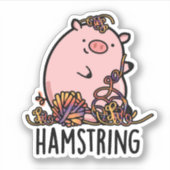 Hamstring Funny Pig Pun Aufkleber (Vorderseite)