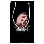 Hamstring Funny Pig Pun Dark BG Kleine Geschenktüte (Vorderseite)