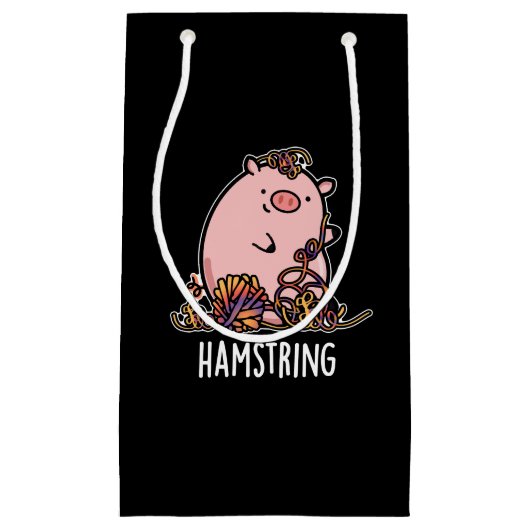 Hamstring Funny Pig Pun Dark BG Kleine Geschenktüte (Vorderseite)