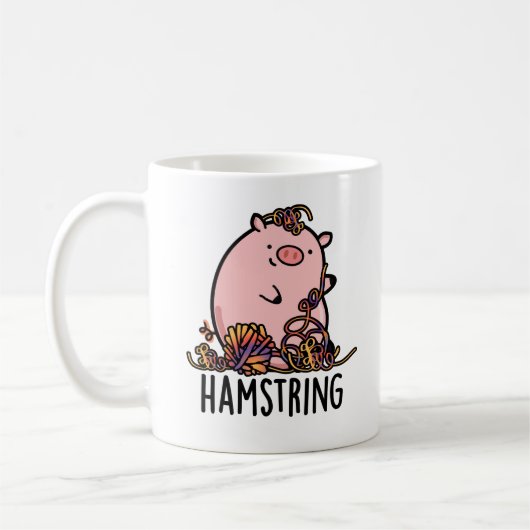 Hamstring Funny Pig Pun Kaffeetasse (Links)