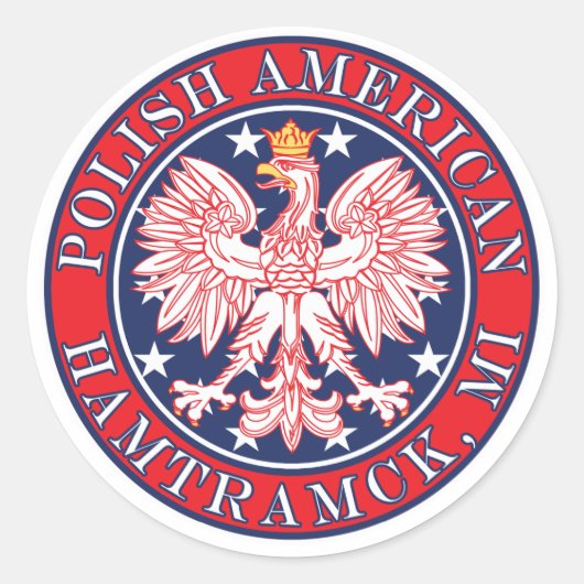 Hamtramck Michigan Polish Runder Aufkleber (Vorderseite)