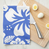 Han Blue Hawaiian Tropical Hibiskus Küchentuch (Viertel Falte)