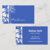 Han Blue Hawaiian Tropical Hibiskus; Palm Visitenkarte (Vorne/Hinten)