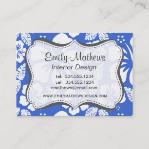 Han Blue Hawaiian Tropical Hibiskus Visitenkarte