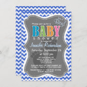 Han Blue Zickzack Stripes Einladung (Vorne/Hinten)