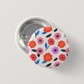 Han zeichnet Blumenmuster Button (Vorne & Hinten)