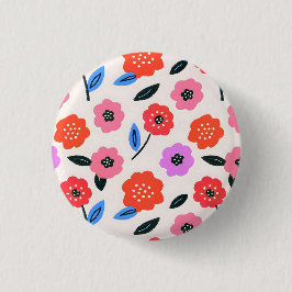 Han zeichnet Blumenmuster Button