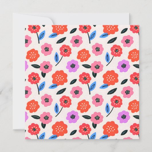 Han zeichnet Blumenmuster Einladung (Vorderseite)