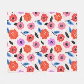 Han zeichnet Blumenmuster Fleecedecke (Vorderseite (Horizontal))