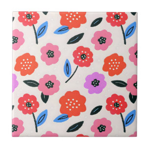 Han zeichnet Blumenmuster Fliese