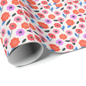 Han zeichnet Blumenmuster Geschenkpapier (Rolleneckpunkt)