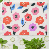 Han zeichnet Blumenmuster Geschirrtuch (Gefaltet)