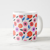 Han zeichnet Blumenmuster Jumbo-Tasse (Vorderseite Rechts)
