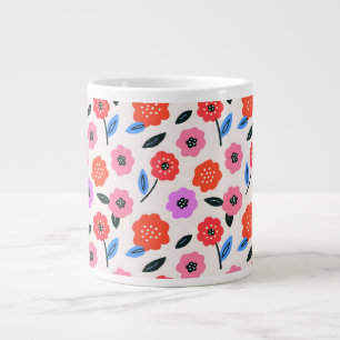 Han zeichnet Blumenmuster Jumbo-Tasse