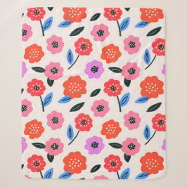 Han zeichnet Blumenmuster Sherpadecke