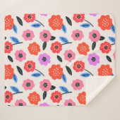 Han zeichnet Blumenmuster Sherpadecke (Vorderseite (Horizontal))