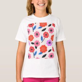 Han zeichnet Blumenmuster T-Shirt