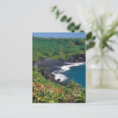 Hana Black Sand Beach Maui Hawaii Postkarte (Stehend Vorderseite)