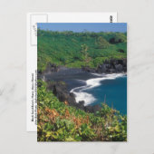 Hana Black Sand Beach Maui Hawaii Postkarte (Vorne/Hinten)