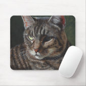Hana graue Tabby-Katzen-Mausunterlage Mousepad (Mit Mouse)