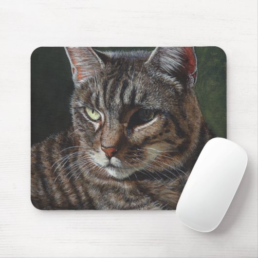Hana graue Tabby-Katzen-Mausunterlage Mousepad (Mit Mouse)