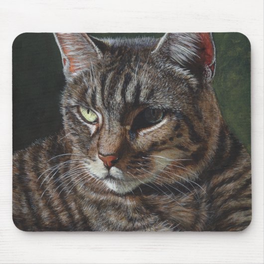 Hana graue Tabby-Katzen-Mausunterlage Mousepad (Vorne)