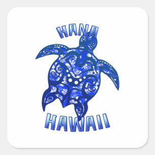Hana Hawaii Vacation Tribal Turtle Quadratischer Aufkleber