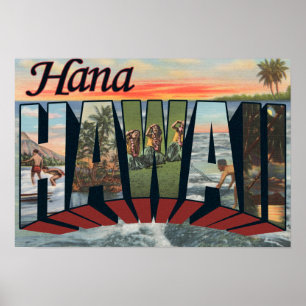 Hana, HawaiiLarge Buchstabe ScenesHana, HI Poster