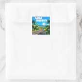Hana Highway Maui Hawaii Landschaft Quadratischer Aufkleber (Tasche)