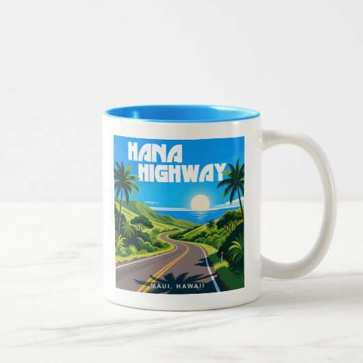 Hana Highway Maui Hawaii Landschaft Zweifarbige Tasse (Rechts)