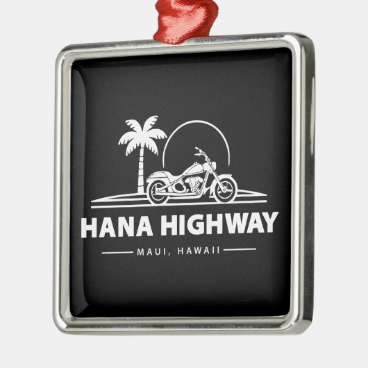 Hana Highway Maui Hawaii Motorrad Ornament Aus Metall (Links)