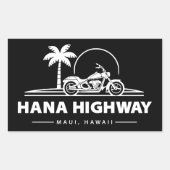 Hana Highway Maui Hawaii Motorrad Rechteckiger Aufkleber (Vorderseite)