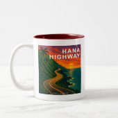 Hana Highway Maui Hawaii Sunset Zweifarbige Tasse (Links)