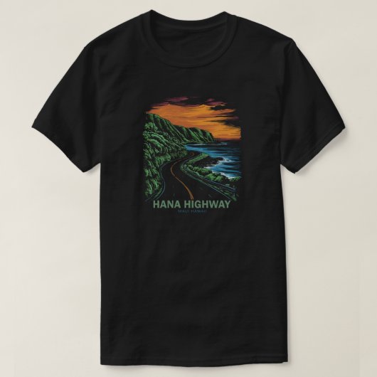 Hana Highway Maui Hawaii Vista T-Shirt (Design vorne)