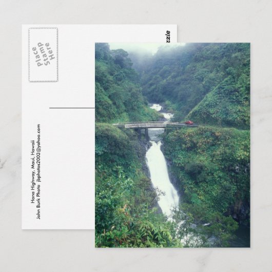 Hana Highway Waterfall Postkarte (Vorne/Hinten)
