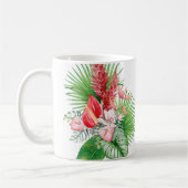Hana Hou! (Weiße) hawaiianische Blume Kaffeetasse (Links)