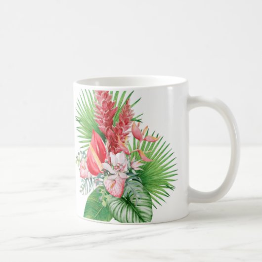 Hana Hou! (Weiße) hawaiianische Blume Kaffeetasse (Rechts)