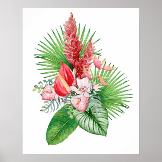 Hana hou! (Weiße) Hawaiianische Blume Poster (Vorne)