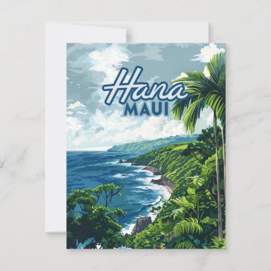 Hana Maui Hawaii Road bis Hana Beach Coast Card (Vorderseite)