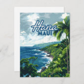 Hana Maui Hawaii Road bis Hana Beach Coast Card (Vorne/Hinten)