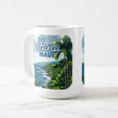 Hana Maui Hawaii Road bis Hana Beach Coast Retro Kaffeetasse (Vorderseite Links)
