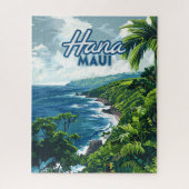 Hana Maui Hawaii Road bis Hana Beach Coast Retro Puzzle (Vertikal)