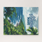 Hana Maui Hawaii Road bis Hana Beach Coast Retro Puzzle (Horizontal)