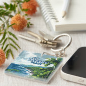 Hana Maui Hawaii Road bis Hana Beach Coast Retro Schlüsselanhänger (Vorderseite rechts)