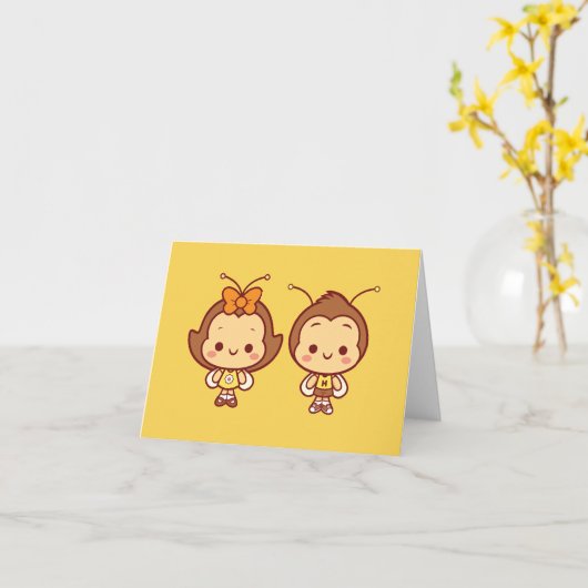 Hana und Hachi Notecard Karte (Gelbe Blume)