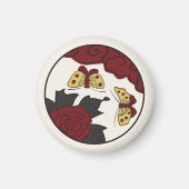 Hanafuda "Botan-ni-chou" Magnet (Vorne)