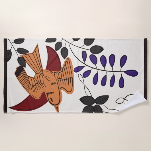 Hanafuda "Fuji-ni-hototogisu" Strandtuch (Vorderseite)