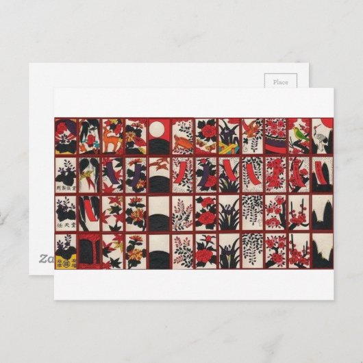 Hanafuda-Liebe Postkarte (Vorne/Hinten)