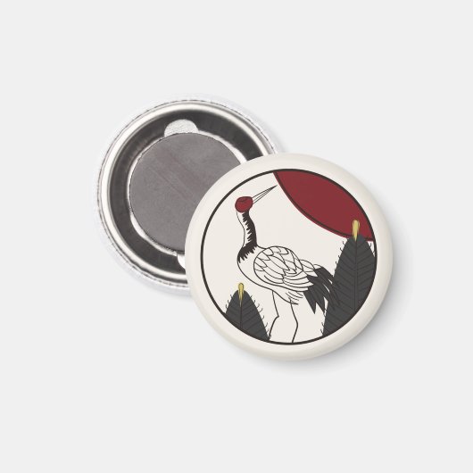 Hanafuda "Matsu-ni-tsuru" Magnet (Vorderseite/Rückseite)