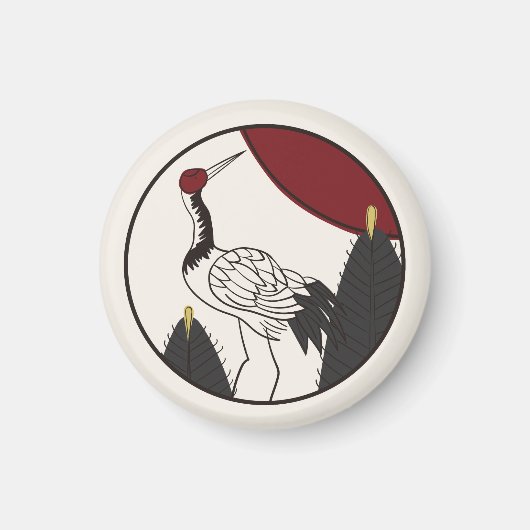 Hanafuda "Matsu-ni-tsuru" Magnet (Vorne)
